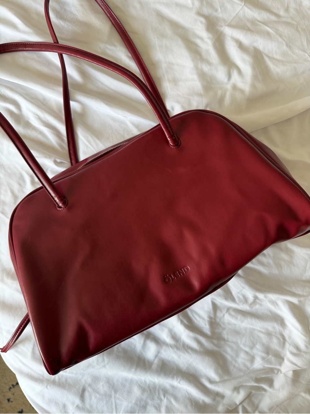 Olend Vegan Leather Brooklyn Bag in Cherry Red - Picture 8 of 8